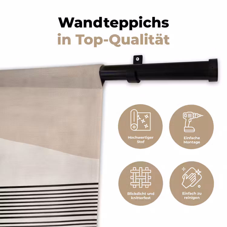 Abstract - Japandi - Beige - Modern Wandkleed katoen klein -tsfeer2_DE