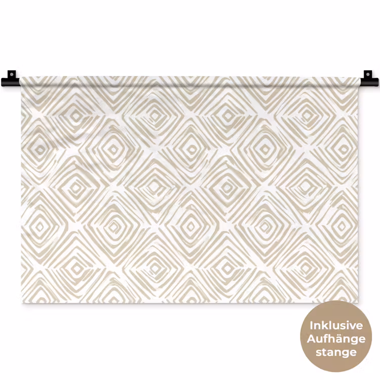 Abstract - Ruit - Beige Wandkleed katoen klein 269 -t3d_DE