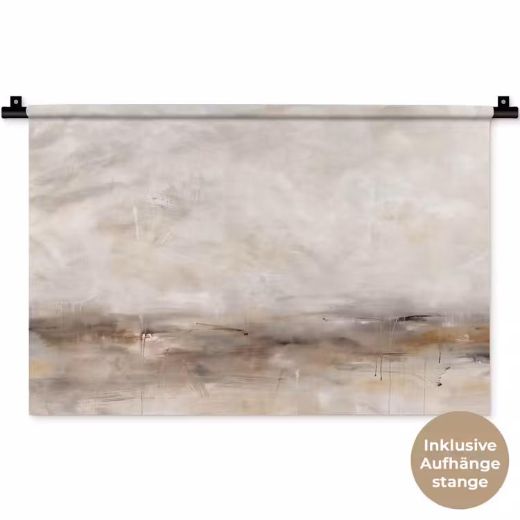 Abstrakt - Landschap - Modern - Beige - Kunst Wandkleed katoen klein -t3d_DE