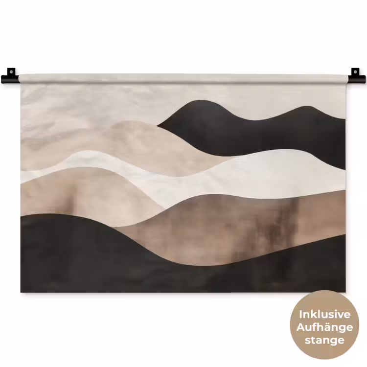 Abstract - Landschap - Golven - Crèmekleur Wandkleed katoen klein -t3d_DE