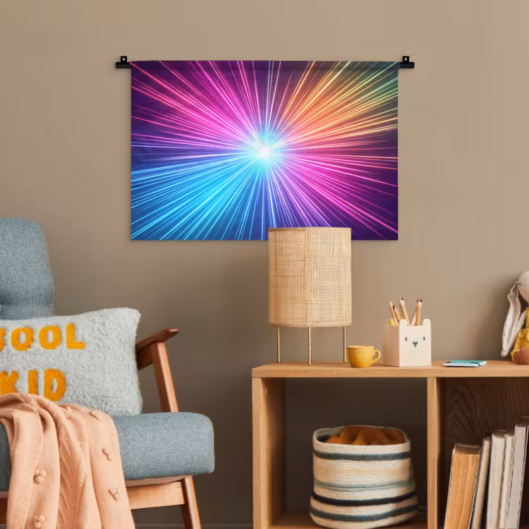 Abstract - Light - Burst - Modern - Colorful Wandkleed katoen klein -wsfeer4_kind