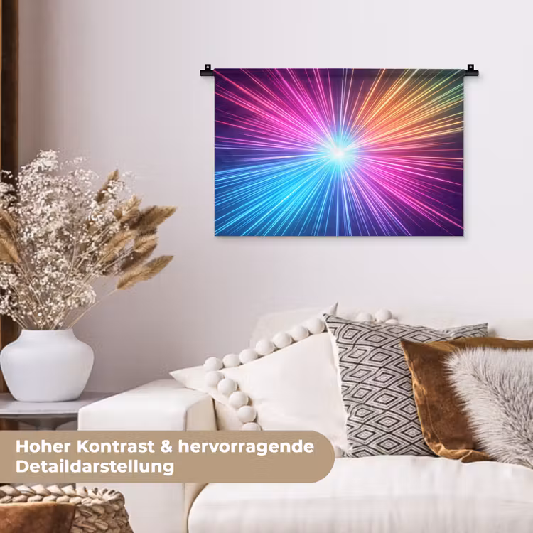Abstract - Light - Burst - Modern - Colorful Wandkleed katoen klein -tsfeer1_DE