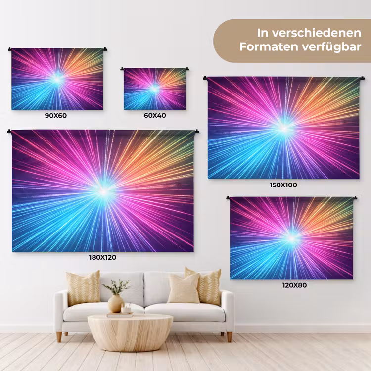 Abstract - Light - Burst - Modern - Colorful Wandkleed katoen klein -tsfeer8_DE