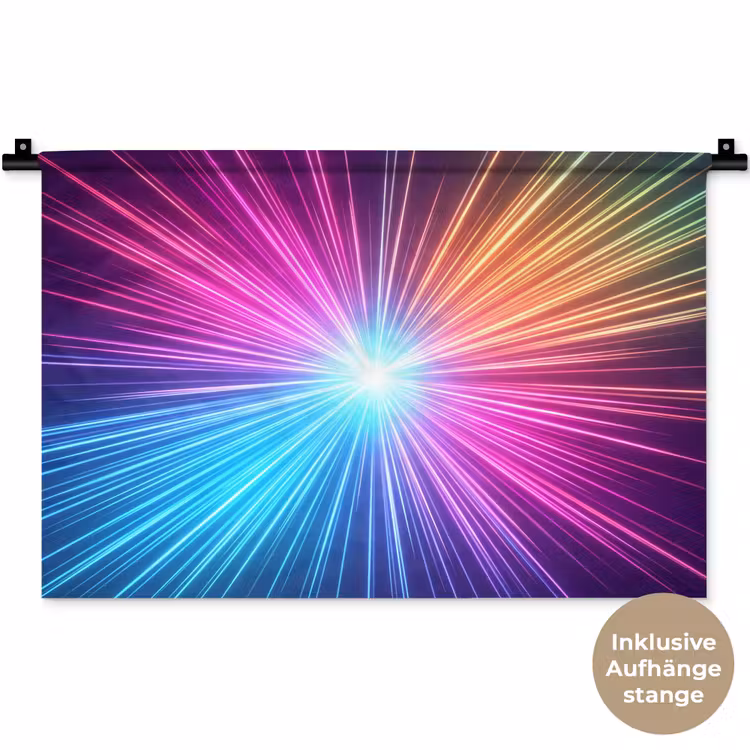 Abstract - Light - Burst - Modern - Colorful Wandkleed katoen klein -t3d_DE