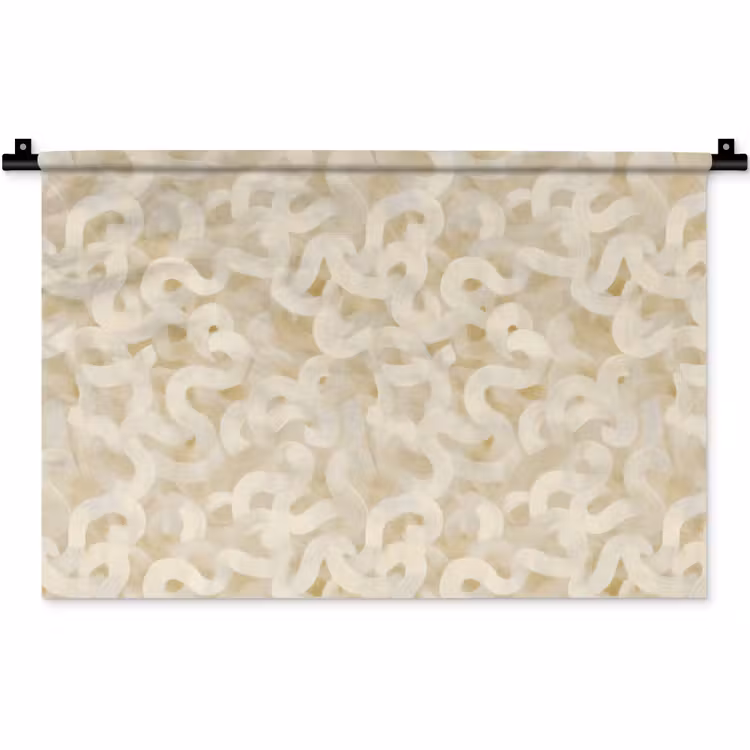 Abstract - Lijnen - Beige Wandkleed katoen klein 269 -zz3d