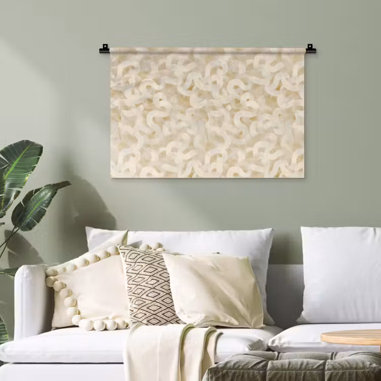 Abstract - Lijnen - Beige Wandkleed katoen klein 269 -sfeer7