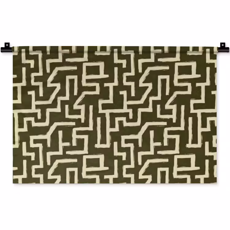 Abstract - Lijnen - Groen Wandkleed katoen klein 269 -zz3d