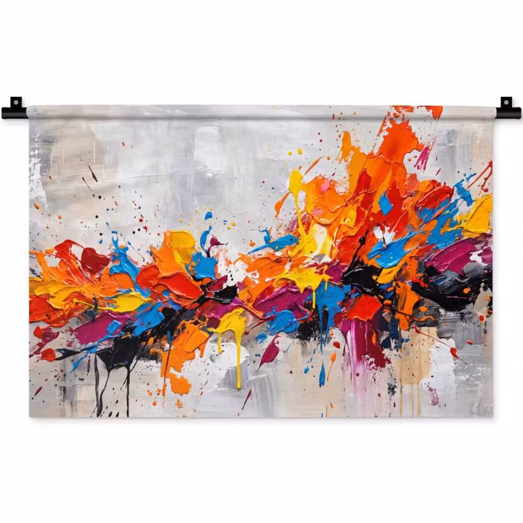 Abstract - Schilderij - Kleurrijk - Dynamisch Wandkleed katoen klein -zz3d