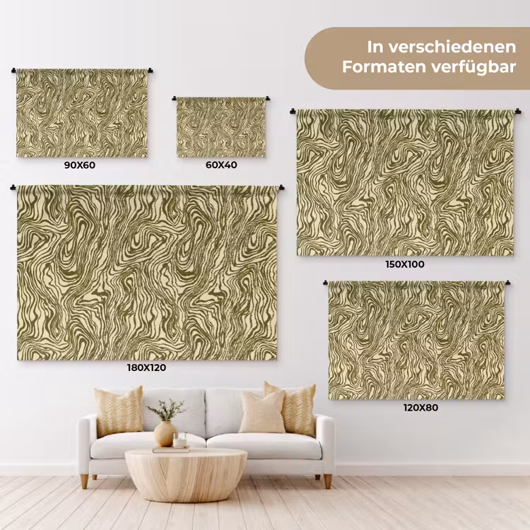 Abstract - Marmer - Groen Wandkleed katoen klein 269 -tsfeer8_DE