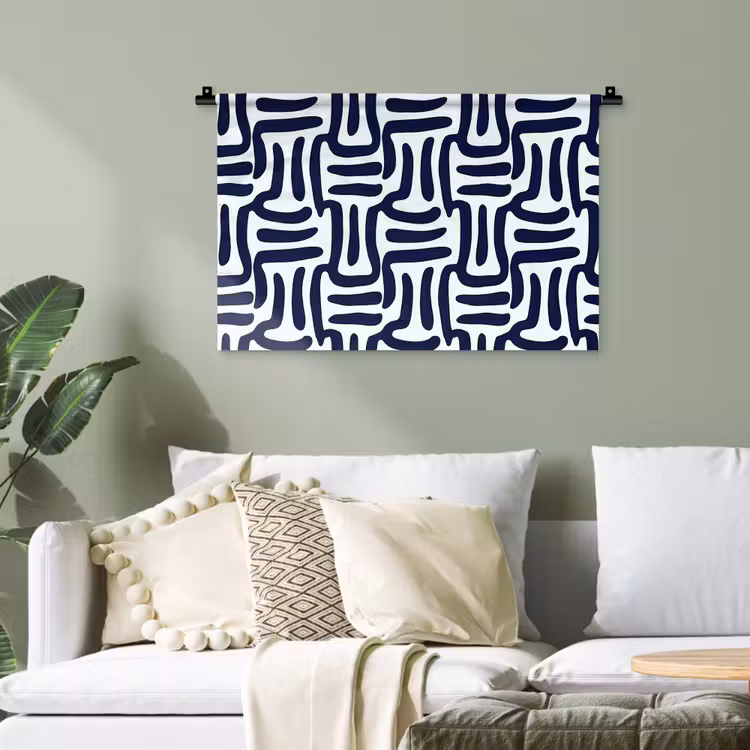 Abstract - Modern - Blauw Wandkleed katoen klein 269 -sfeer7