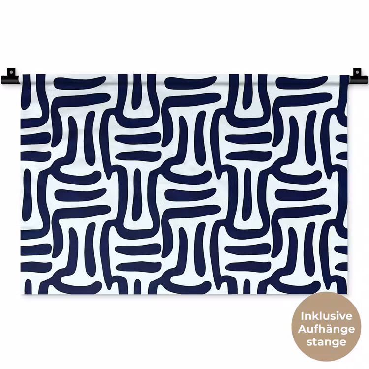 Abstract - Modern - Blauw Wandkleed katoen klein 269 -t3d_DE