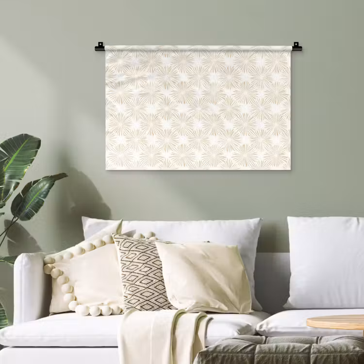 Abstract - Motief - Beige Wandkleed katoen klein 269 -sfeer7