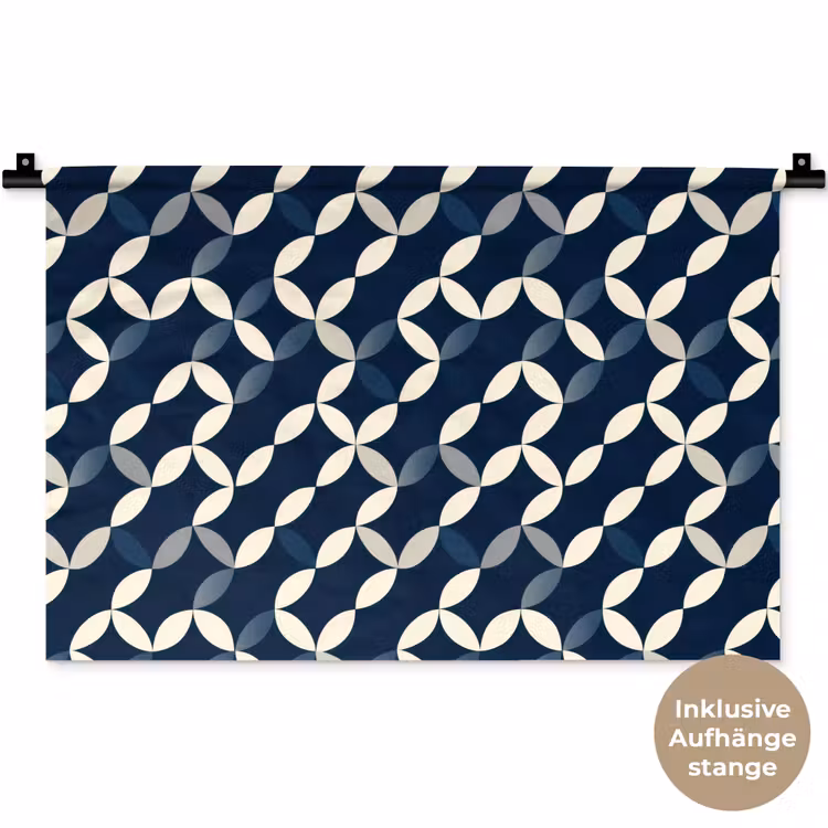 Abstract - Patroon - Blauw Wandkleed katoen klein 269 -t3d_DE