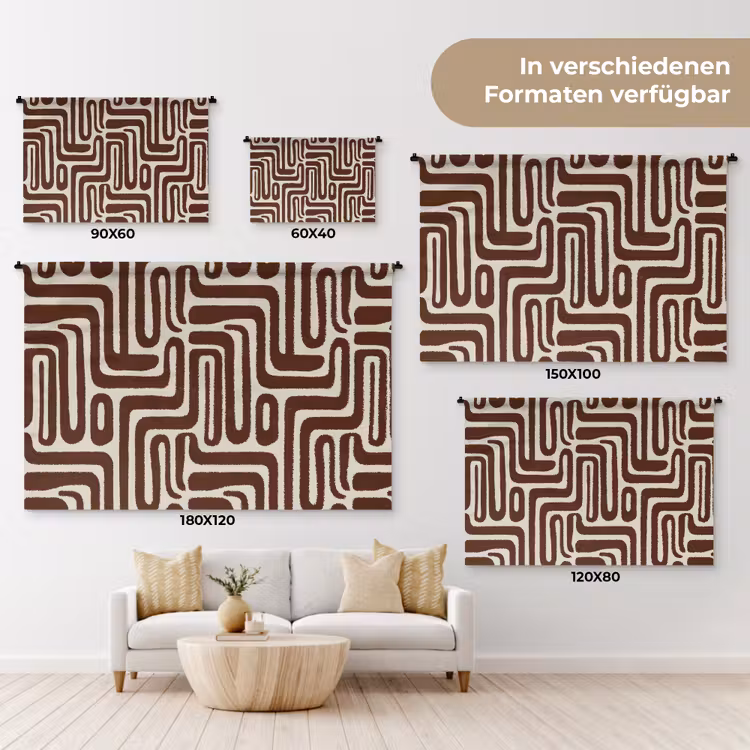 Abstract - Patroon - Bruin Wandkleed katoen klein 269 -tsfeer8_DE