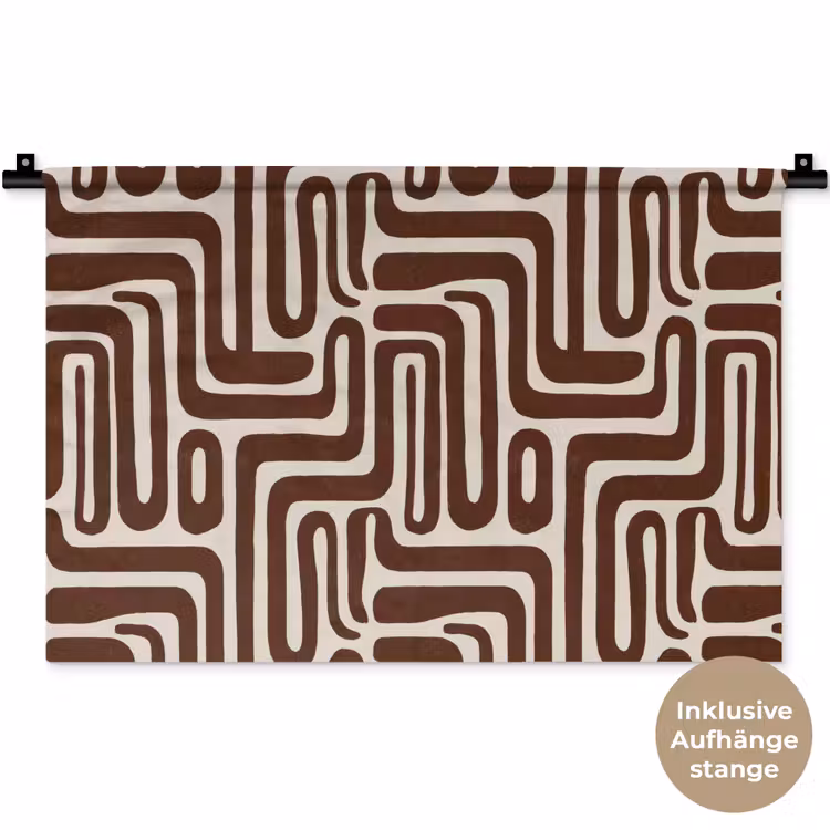 Abstract - Patroon - Bruin Wandkleed katoen klein 269 -t3d_DE