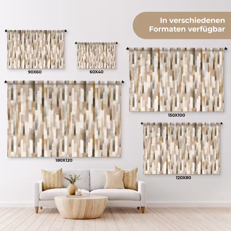 Abstract - Patroon - Kwaststreken Wandkleed katoen klein 269 -tsfeer8_DE