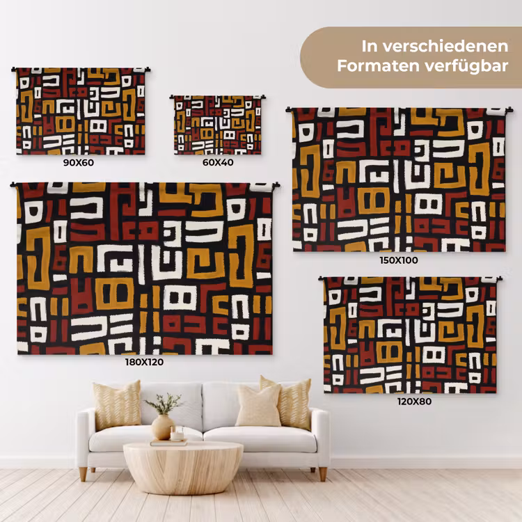 Abstract - Patroon - Rood Wandkleed katoen klein -tsfeer8_DE