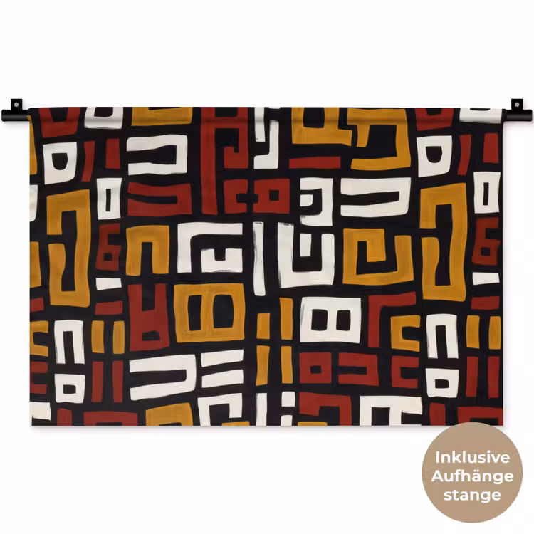 Abstract - Patroon - Rood Wandkleed katoen klein -t3d_DE