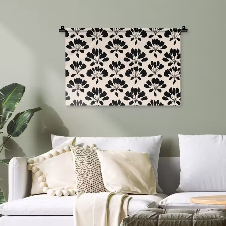 Abstract - Patroon - Zwart Wandkleed katoen klein 269 -sfeer7