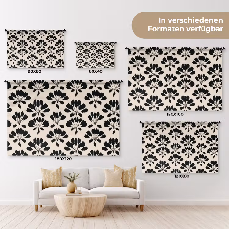 Abstract - Patroon - Zwart Wandkleed katoen klein 269 -tsfeer8_DE