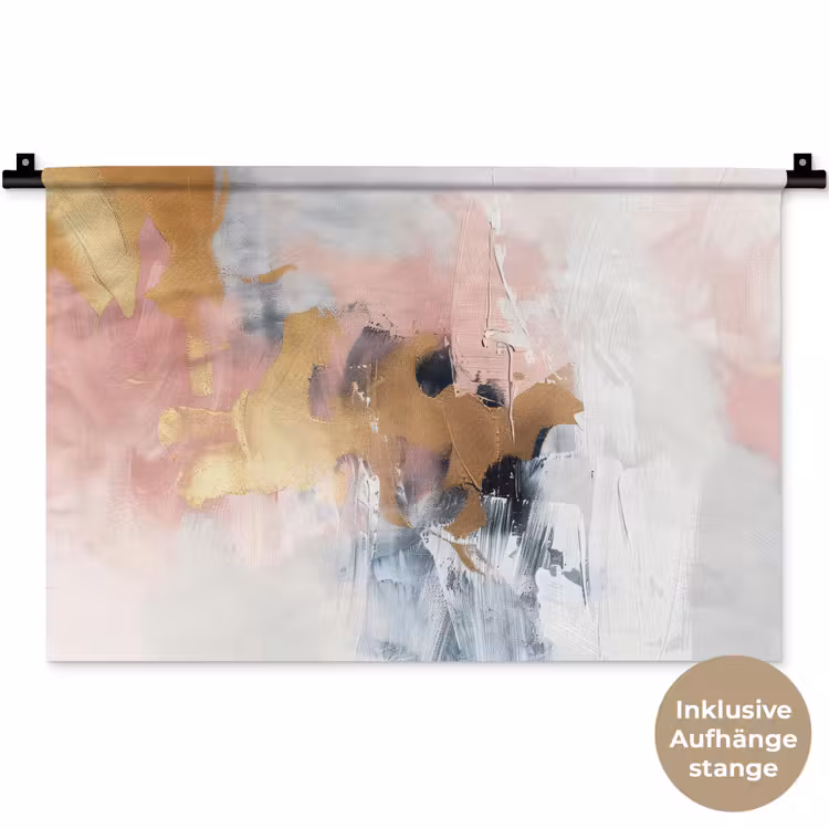 Abstract - Pastel kleuren - Goud - Modern - Aesthetic Wandkleed katoen klein -t3d_DE