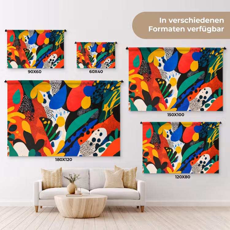 Abstract - Planten - Vormen - Kleurrijk Wandkleed katoen klein -tsfeer8_DE