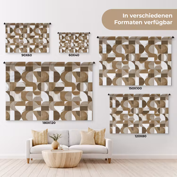 Abstract - Retro - Bruin Wandkleed katoen klein 269 -tsfeer8_DE