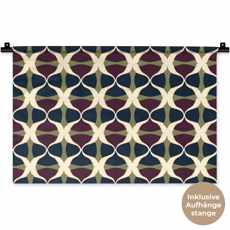 Abstract - Retro - Kleurrijk Wandkleed katoen klein 269 -t3d_DE