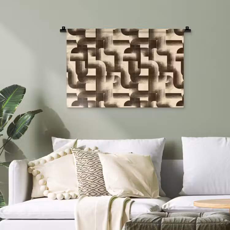 Abstract - Retro - Zwart Wandkleed katoen klein 269 -sfeer7