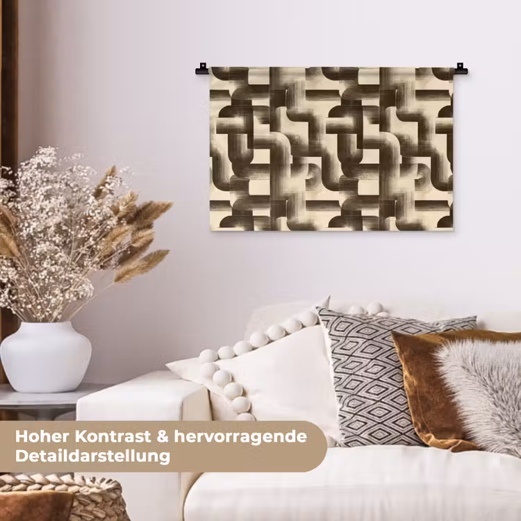 Abstract - Retro - Zwart Wandkleed katoen klein 269 -tsfeer1_DE