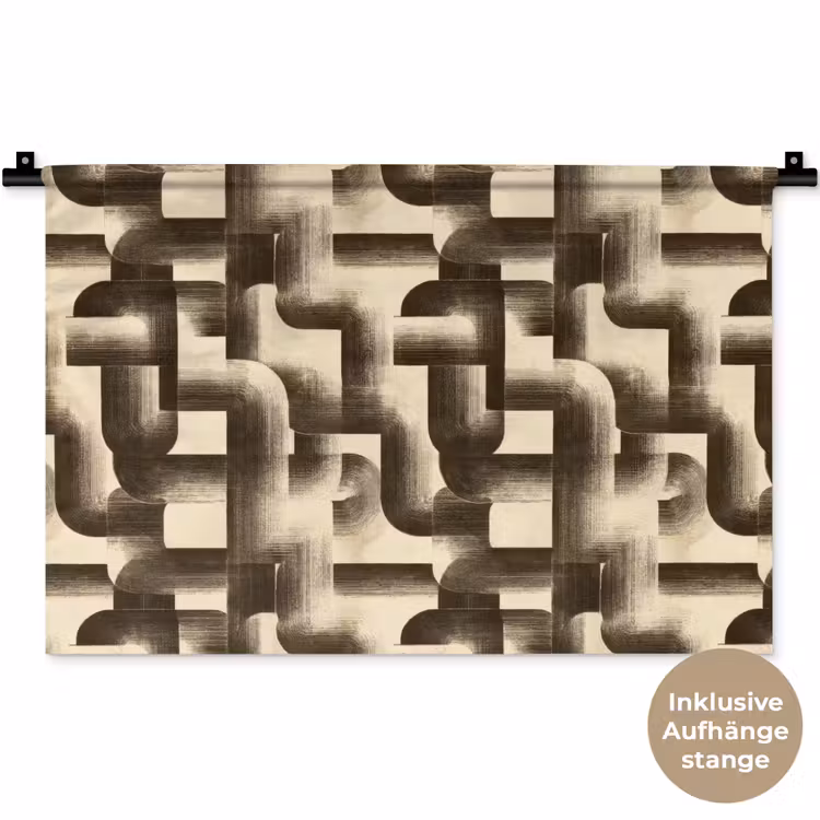 Abstract - Retro - Zwart Wandkleed katoen klein 269 -t3d_DE