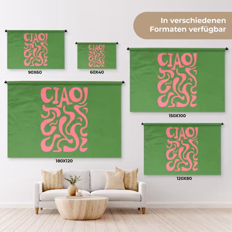 Abstract - Roze - Ciao - Vormen Wandkleed katoen klein -tsfeer8_DE