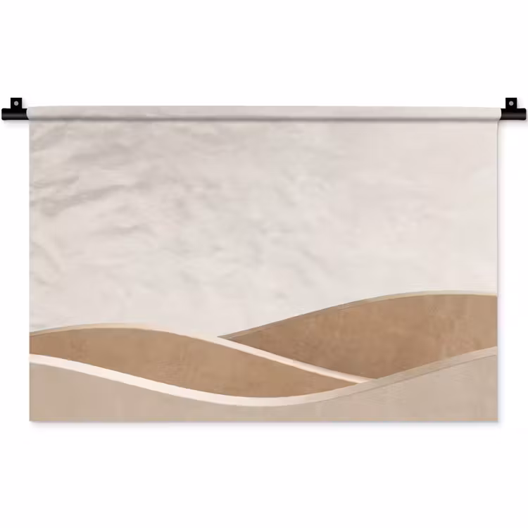 Abstract - Golven - Modern - Beige Wandkleed katoen klein -zz3d
