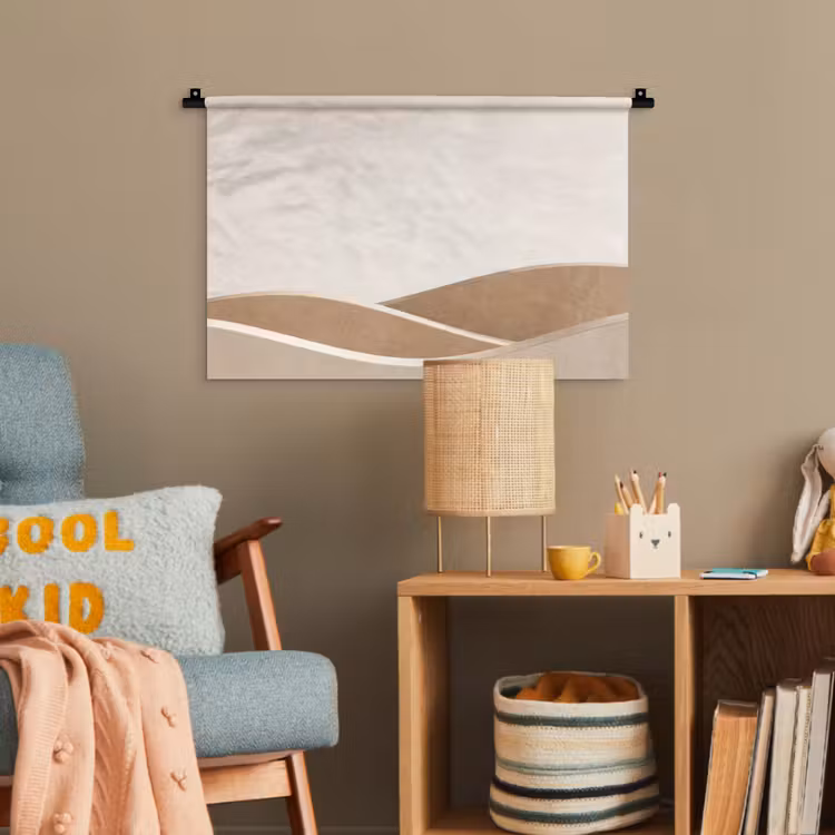 Abstract - Golven - Modern - Beige Wandkleed katoen klein -wsfeer4_kind