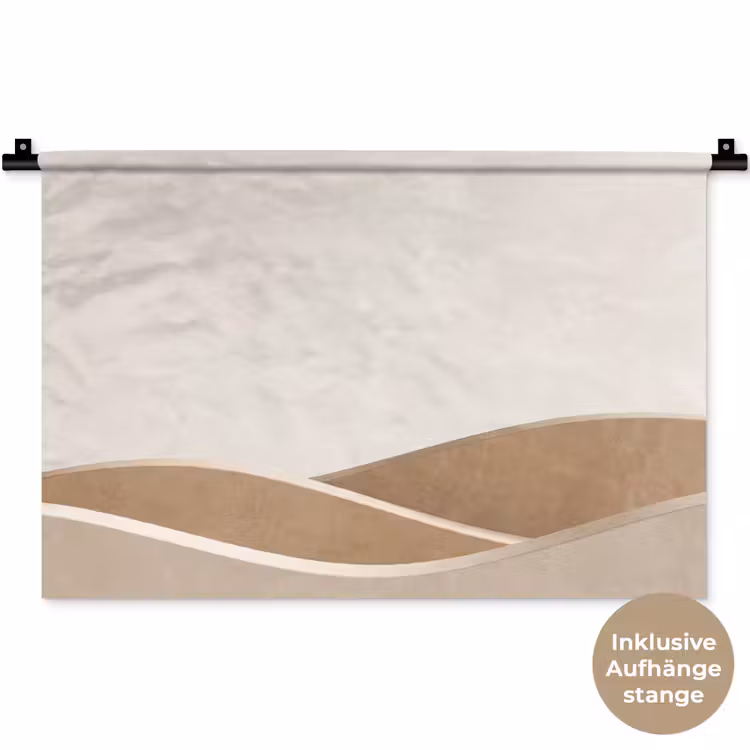 Abstract - Golven - Modern - Beige Wandkleed katoen klein -t3d_DE