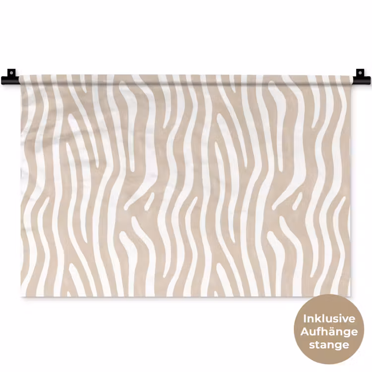 Abstract - Zebra - Beige Wandkleed katoen klein 269 -t3d_DE