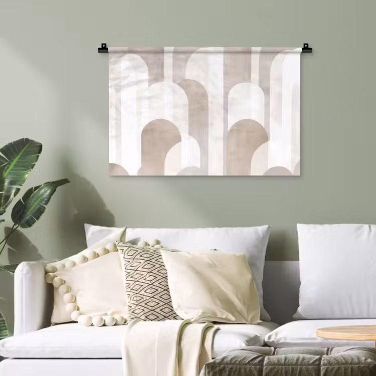 Abstracte bogen - Modern - Beige Wandkleed katoen klein -sfeer7