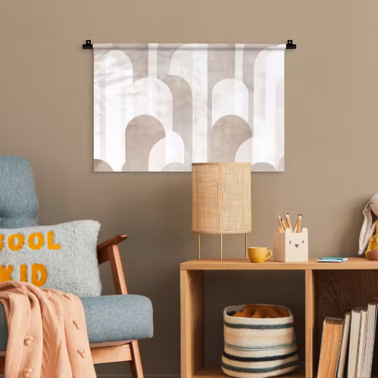 Abstracte bogen - Modern - Beige Wandkleed katoen klein -wsfeer4_kind