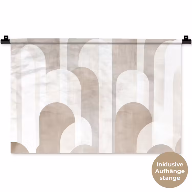Abstracte bogen - Modern - Beige Wandkleed katoen klein -t3d_DE
