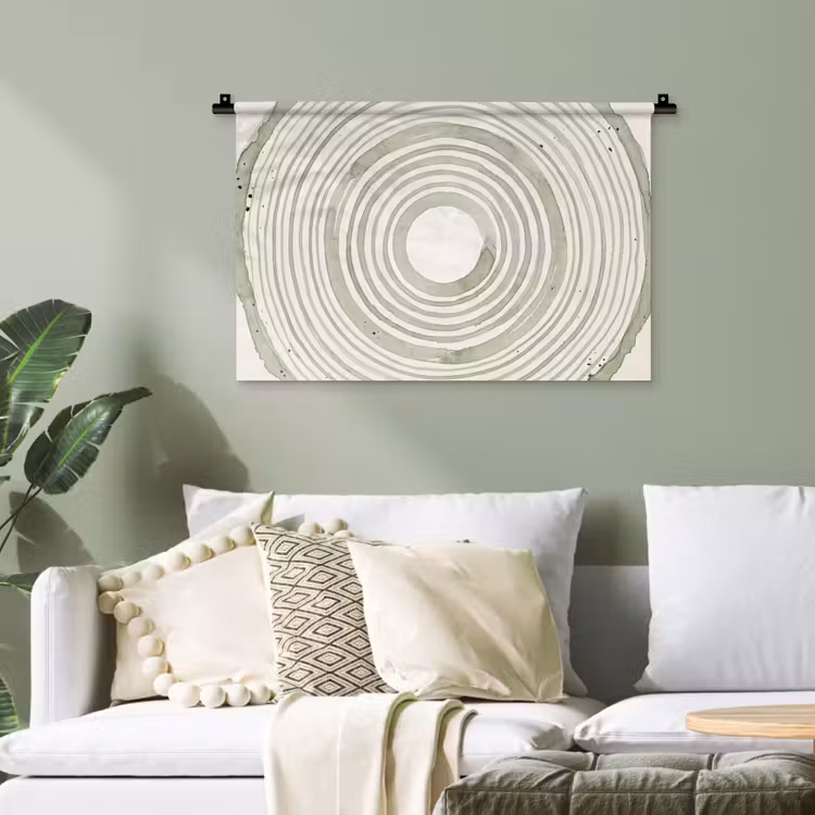Abstractie - Cirkels - Waterverf - Groen - Modern Wandkleed katoen klein -sfeer7