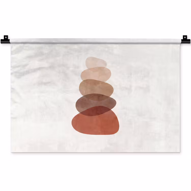 Abstractie - Gestapeld - Balans - Modern - Aardetinten Wandkleed katoen klein -zz3d