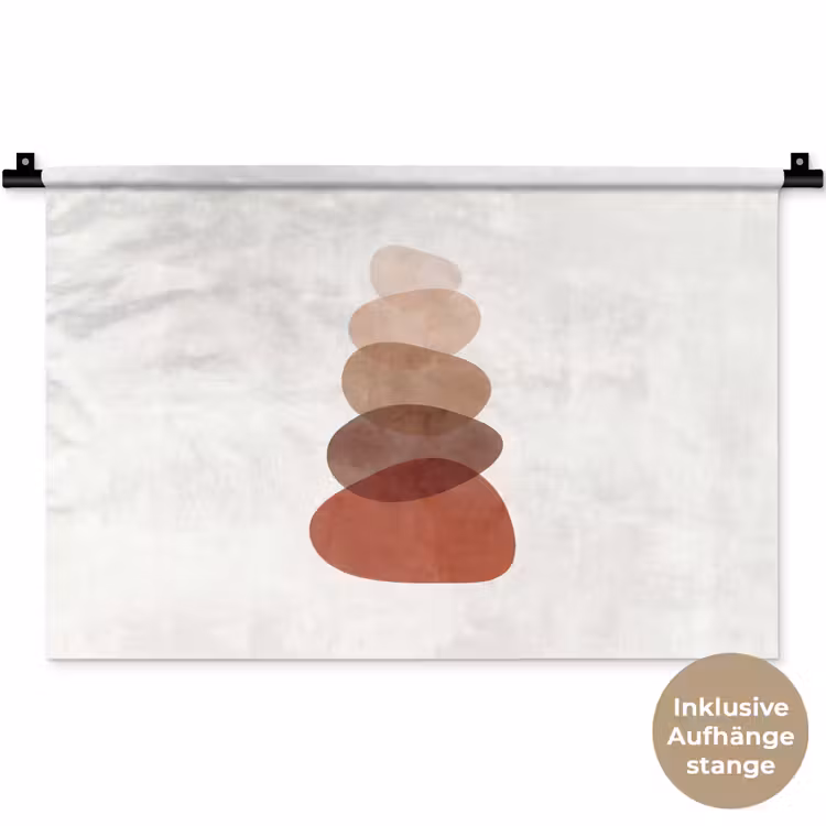 Abstractie - Gestapeld - Balans - Modern - Aardetinten Wandkleed katoen klein -t3d_DE