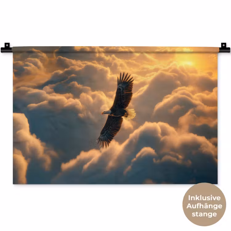 Adelaar - Wolken - Zon Wandkleed katoen klein -t3d_DE