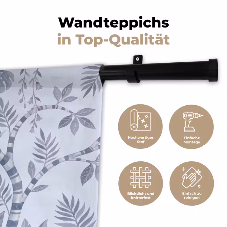 Aap - Boom - Bladeren - Jungle - Illustratie Wandkleed katoen klein -tsfeer2_DE