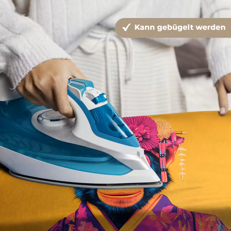 Aap - Kimono - Bloemen - Hoofdtooi Wandkleed katoen klein -tsfeer9_DE