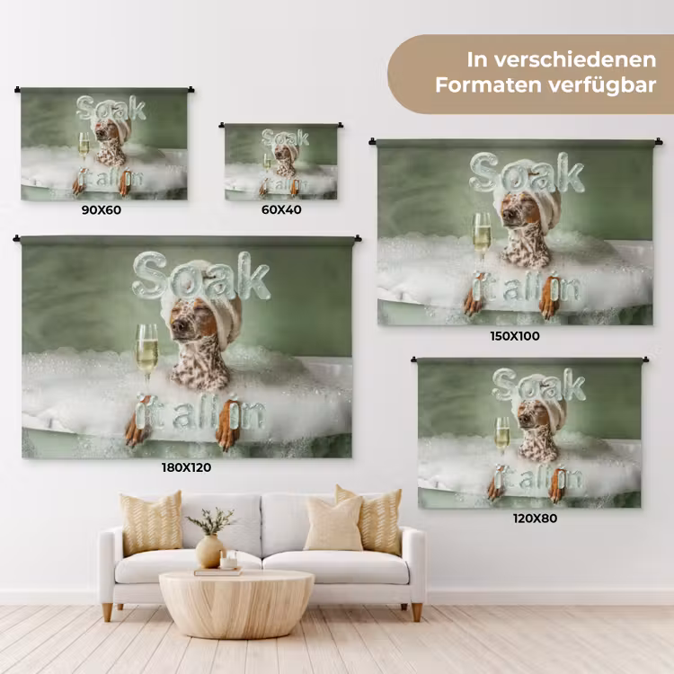 Soak it all in - Hond - Bad Wandkleed katoen klein -tsfeer8_DE