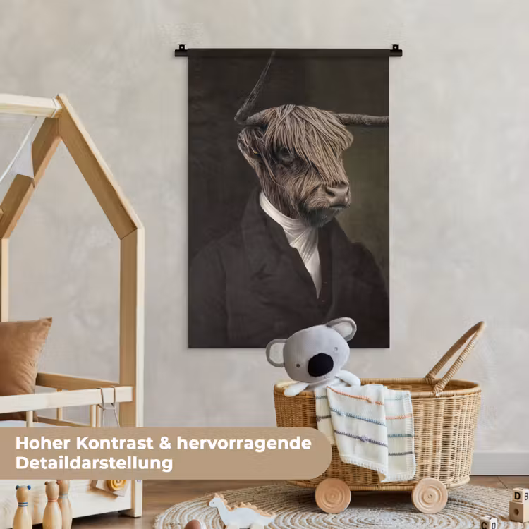 Oude Meesters - Schotse Hooglander - Dieren Wandkleed katoen klein -xsfeer1_kind_DE