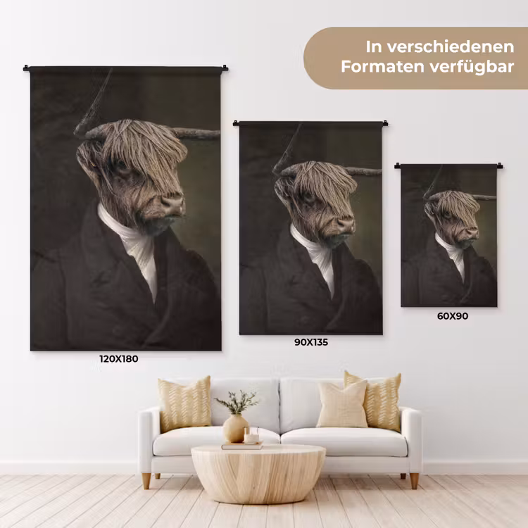 Oude Meesters - Schotse Hooglander - Dieren Wandkleed katoen klein -tsfeer8_DE