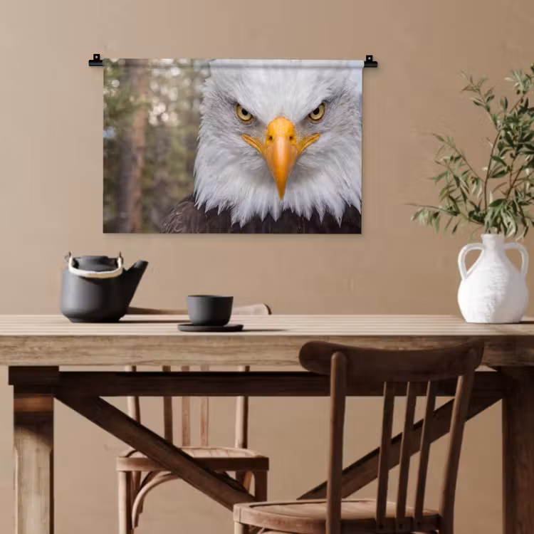Amerikaans - Zeearend - Portret - Geel Wandkleed katoen klein -sfeer6