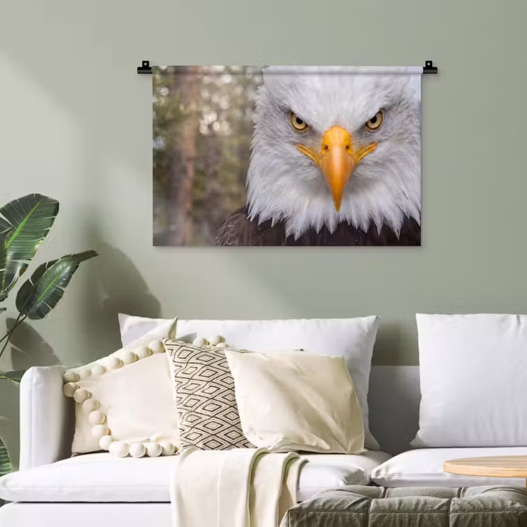 Amerikaans - Zeearend - Portret - Geel Wandkleed katoen klein -sfeer7